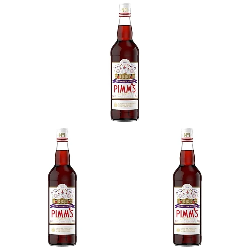 Pimm's | the Original No. 1 Cup | 25% vol | 70cl | Fruity Flavour | Herbal Botanicals | Caramelised Orange & Warm Spices | Gin Based Spirit | Recommended for Cocktails (Pack of 3)