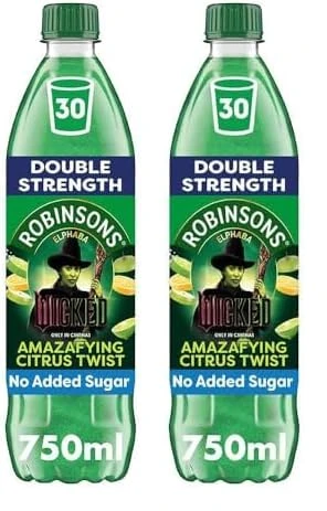 Robinsons Wicked Elphaba Double Strength Amazafying Citrus Twist No Added Sugar Squash 750ml (Pack of 2)