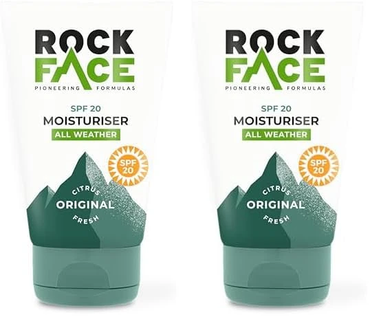Rockface Mens Moisturiser | SPF Face Moisturiser | All Weather Protection | Energising Skincare | Fast Absorbing | 100ml (Pack of 2)