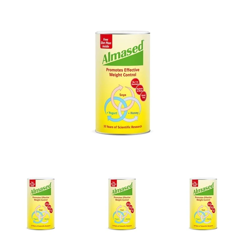 Almased - Soya, Yogurt and Honey Meal Replacement for Weight Control, 500 g, Powder (Pack of 4)