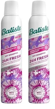 Batiste Dry Shampoo, 24H Fresh Waterless Shampoo, No Rinse Shampoo Hair Spray with Refreshing Fragrance, Touch Activated Dry Shampoo Spray, Vegan Friendly & Invisible, by Batiste Hair Care – 200ml