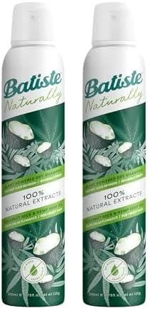 Batiste Naturally Coconut Milk & Hemp Seed Oil 200ml, No Rinse Spray to Refresh Hair in Between Washes, with 100% Natural Extracts (Pack of 2)