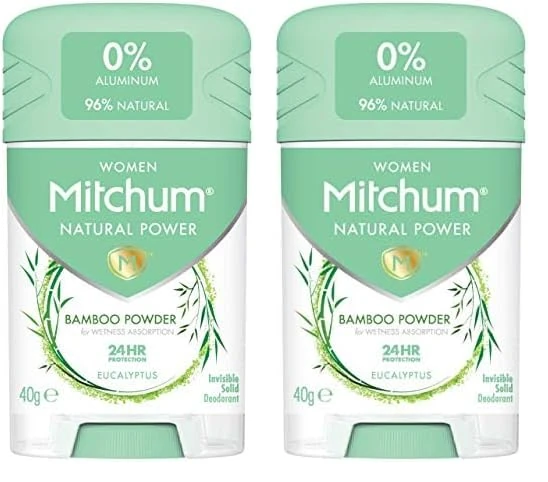 Mitchum Women Natural Deodorant Stick, Aluminium Free, Vegan, Cruelty Free, 96% Natural Ingredients, Eucalyptus (Pack of 2)