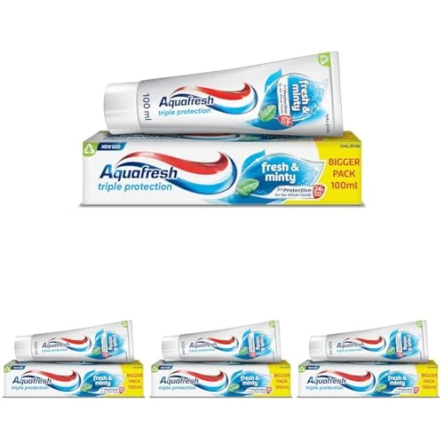 Aquafresh Toothpaste Triple Protection Fresh & Minty, 100 ml (Pack of 4)