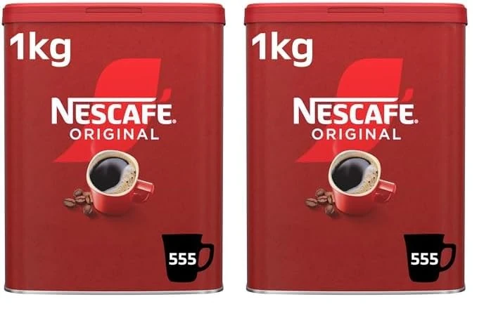 NESCAFÉ Original Instant Coffee 1kg Tin, packaging may vary (Pack of 2)