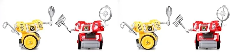 YCOO Robo Street Kombat | Street Fighting Battling Robots with Gesture Control | 6 Fighting Actions | Cool Punching Sound Effects and LED Eyes | 2 Robots and 2 Controllers | Kids Ages 5+ (Pack of 2)