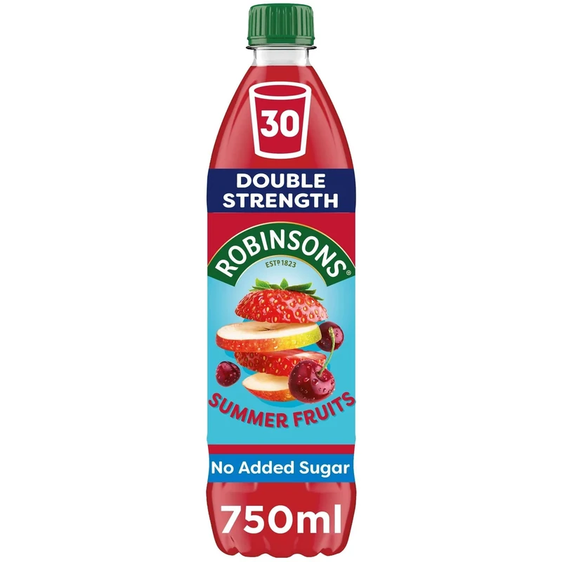Robinsons Fruit Squash - Low Calorie - Double Strength - Summer Fruits 750ml (Pack of 6)