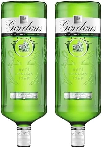 Gordon’s Special Dry London Gin | 37.5% vol | 1.5L | Award-Winning | Triple-Distilled London Dry Gin | Clean | Juniper-Dominant Taste | Handpicked Gin Botanicals (Pack of 2)
