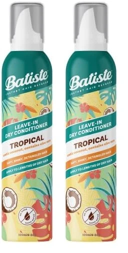 Batiste Dry Leave In Conditioner Tropical 100 ml, Hair Conditioner Foam by Batiste Dry Shampoo, for Dry Hair, Exotic Coconut Fragrance, No Rinse Formula with Aloe Vera, Vegan Friendly Conditioner
