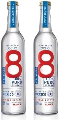 Ocho Blanco Tequila, 50 cl - Award Winning Premium Tequila - Made with 100% Blue Agave - Single Estate (Pack of 2)