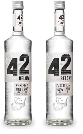 42BELOW Premium Vodka, Quadruple Distilled, 40% ABV, 70cL / 700mL, Made with New Zealand Volcanic Spring Water (Pack of 2)