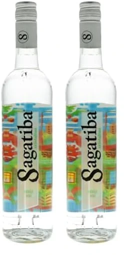 Sagatiba Cristalina Cachaca 70 cl, 38% ABV - Premium Brazilian Cachaca (Pack of 2)