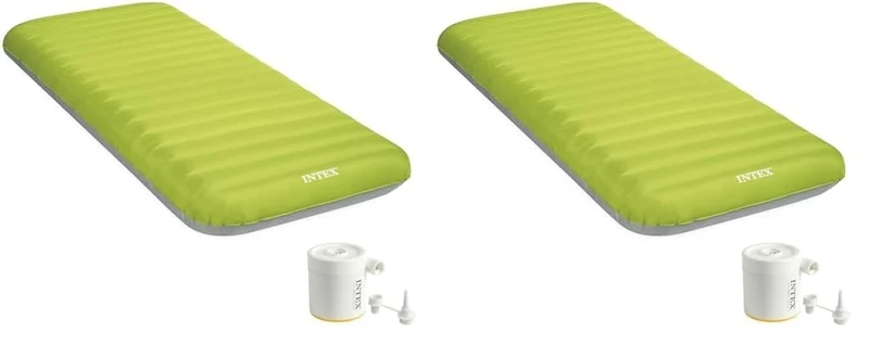 Intex Premaire Dura-Beam Camping Mat w/ USB150, Inflated Size: 76cm x 1.91m x 17cm (64097NP) (Pack of 2)