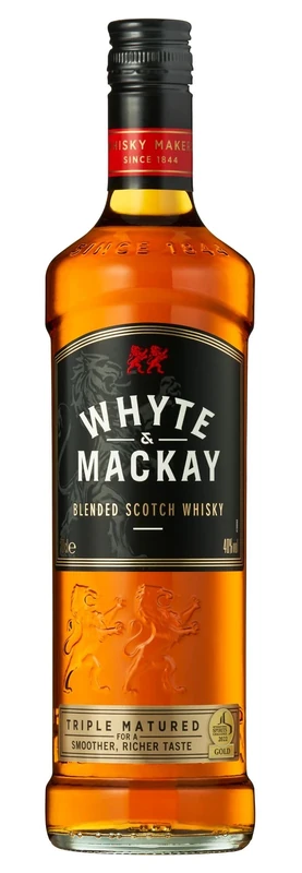 Whyte & Mackay Blended Scotch Whisky 70cl, Award Winning Whisky, Triple Matured Blended Whisky, Richer, Smoother & More Mature Blended Whyte and Mackay Whisky, 40% vol (Pack of 6)