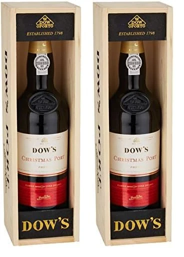 Dow’s Christmas Port Wine in Wooden Gift Box, 75 cl (Pack of 2)