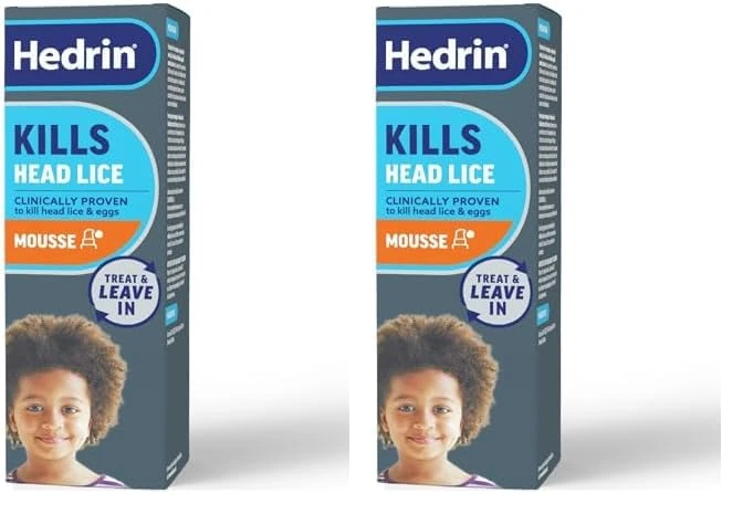 Hedrin Treat & Go Leave-in Mousse, Fast, No Fuss Lice & Nit Treatment, Kills Head Lice & Eggs, Clinically Tested, Suitable for Adults & Children, 1 x 100ml (4 x 25ml Treatments) (Pack of 2)