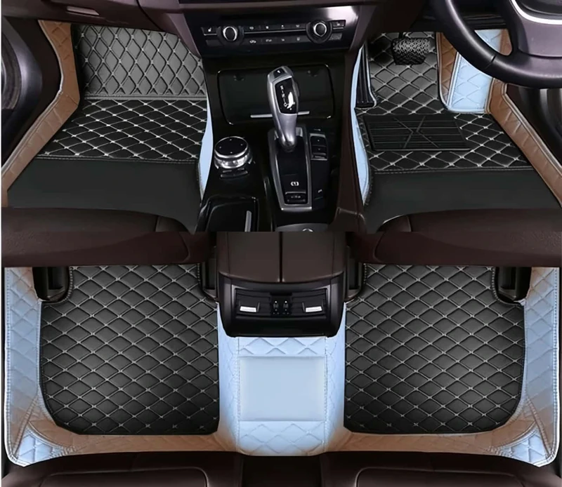 Custom car Floor mats 99% Suitable for Cars, SUVs, Sports Cars, Trucks, car mats All-Weather Personalized, Fully Cover Luxury car Foot mats, Non-Slip Floor mats. (White and Black)