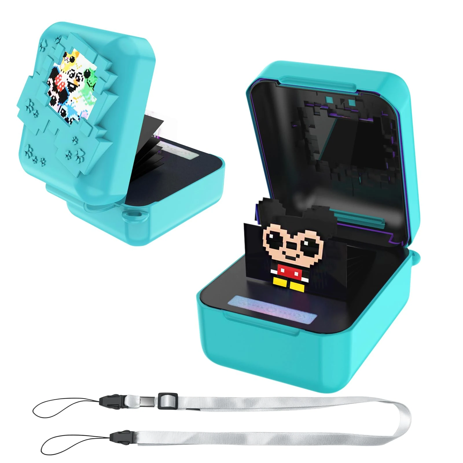 Oziral Silicone Protective Case for Bitzee Disney Interactive Toy Anti-Fall Cases with Lanyards for Bitzees Disney Pet Interactive Animal Silicone Protective Cases for Bitzees Waterproo Green