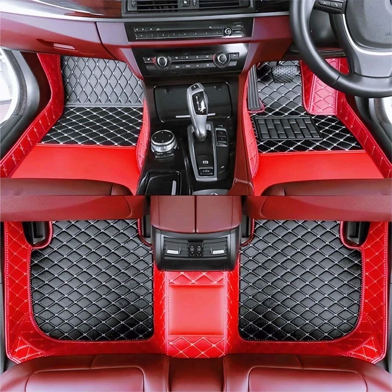Custom car Floor mats 99% Suitable for Cars, SUVs, Sports Cars, Trucks, car mats All-Weather Personalized, Fully Cover Luxury car Foot mats, Non-Slip Floor mats. (Red and Black)
