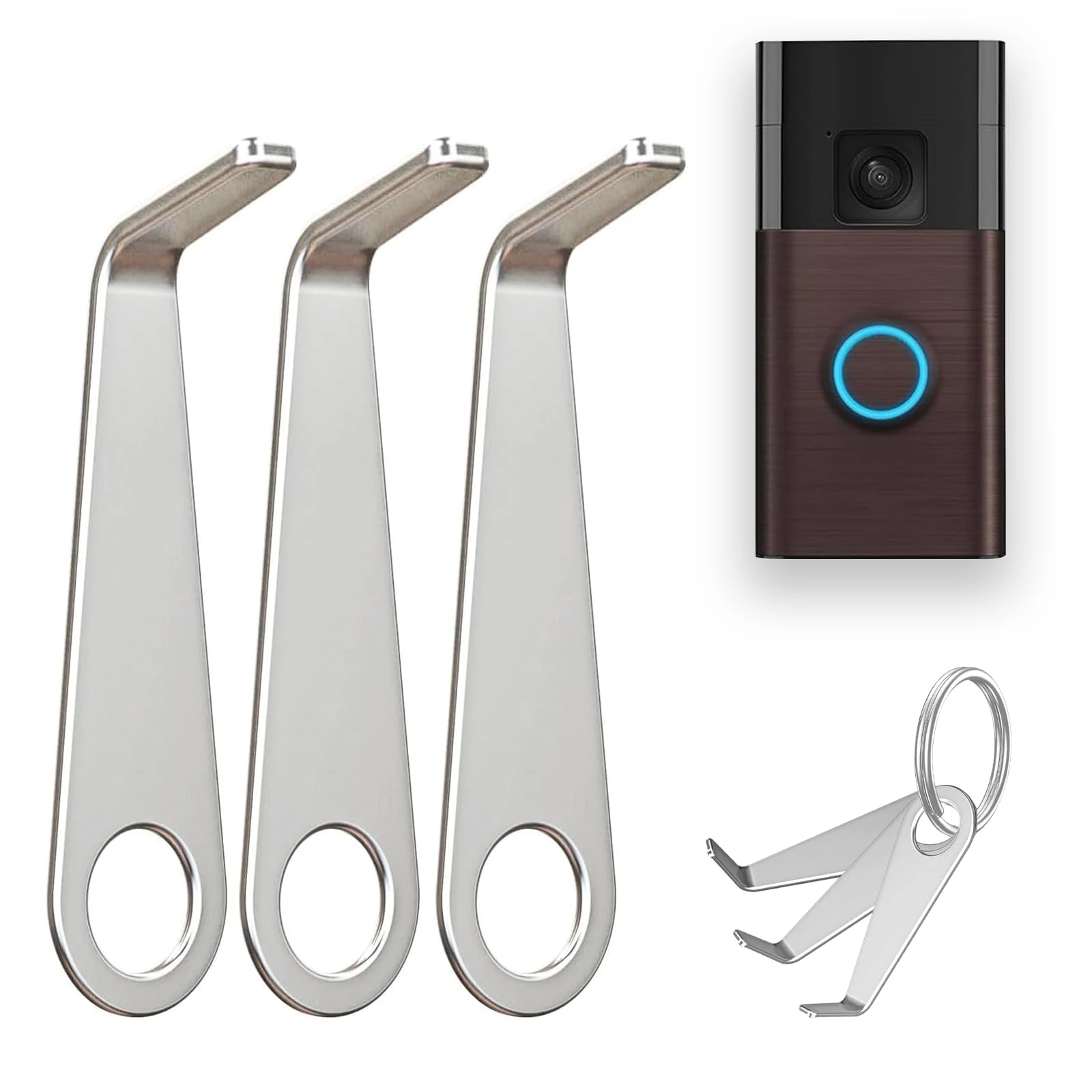 3pcs Video Doorbell Key Replacement Tool & Doorbell Screwdriver Compatible with Ring Battery Doorbell(2024 Release), Stainless Secure Removal Key Tool, Doorbell Camera Opening Key Tool