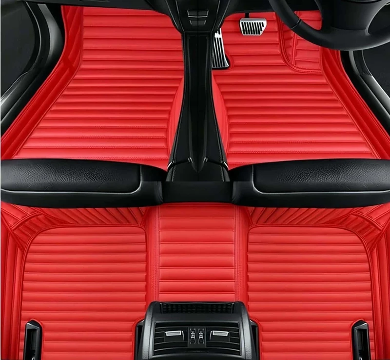 Custom car Floor mats 99% Suitable for Cars, SUVs, Sports Cars, Trucks, car mats All-Weather Personalized, Fully Cover Luxury car Foot mats, Non-Slip Floor mats. (Red-3D)
