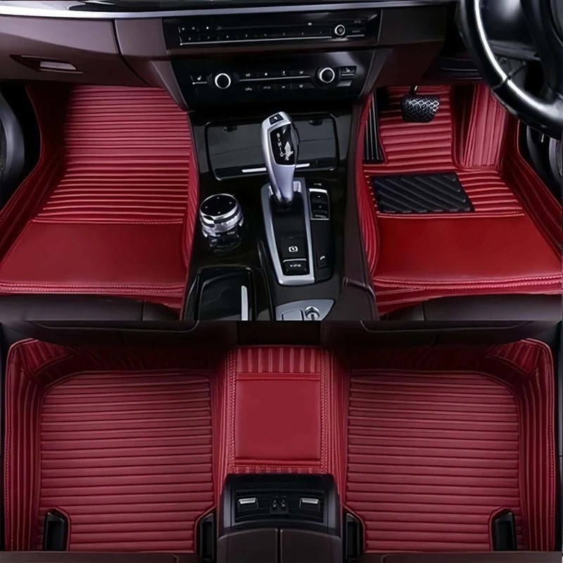 Custom car Floor mats 99% Suitable for Cars, SUVs, Sports Cars, Trucks, car mats All-Weather Personalized, Fully Cover Luxury car Foot mats, Non-Slip Floor mats. (Wine Red-3D)