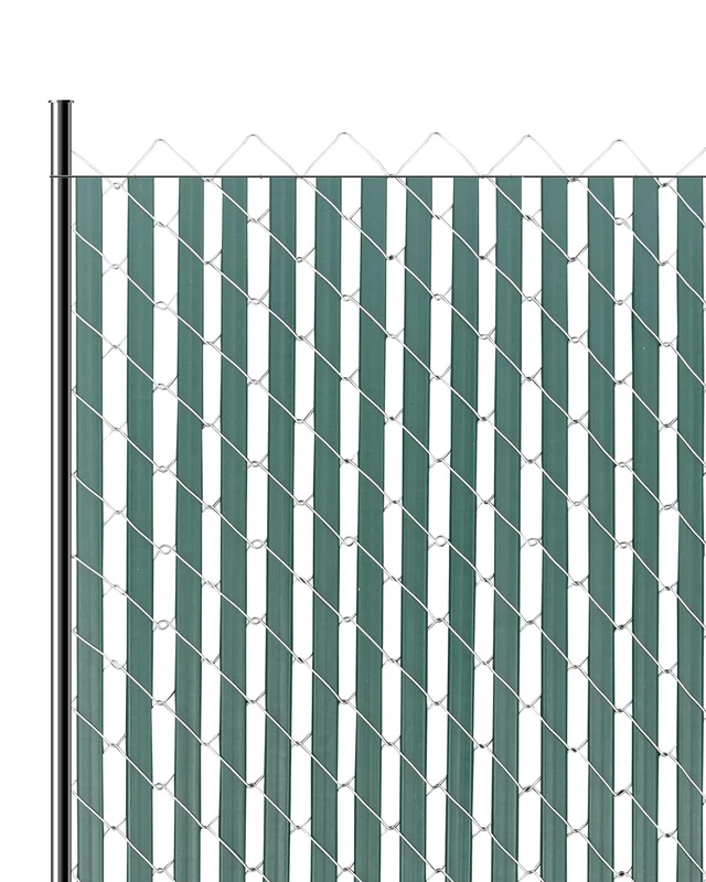 VEVOR Bottom Locking Privacy Slats, Double-Wall Vertical Bottom-Locking Slats for Chain-Link Fence, High-Density HDPE Chain Link Slats Ideally Fit 4' High Fence for Garden, Farm, Sports Field(Green)