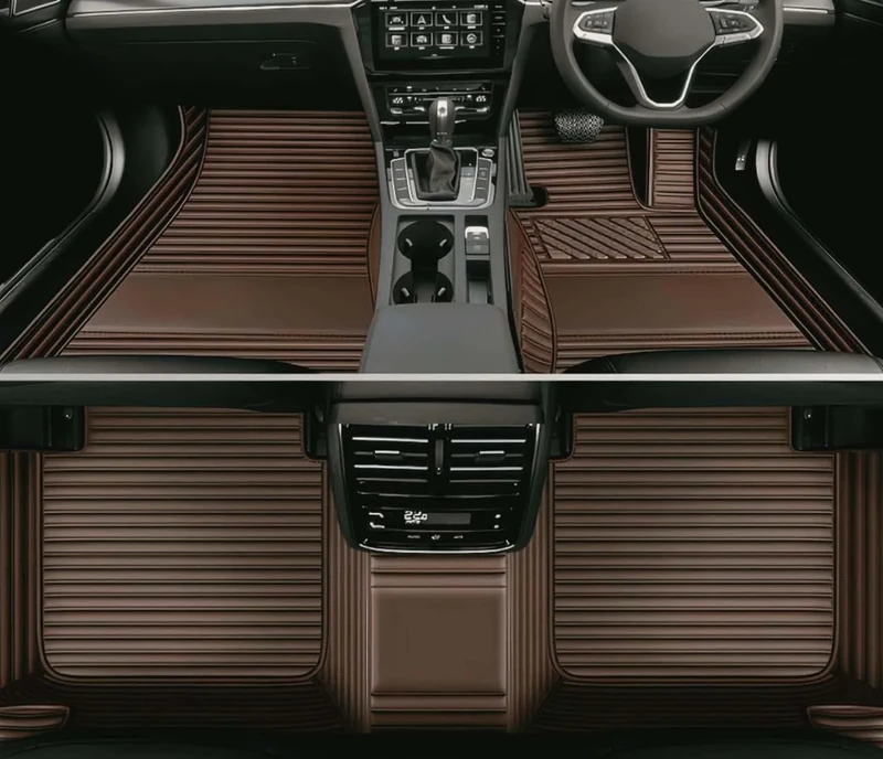 Custom car Floor mats 99% Suitable for Cars, SUVs, Sports Cars, Trucks, car mats All-Weather Personalized, Fully Cover Luxury car Foot mats, Non-Slip Floor mats. (Dark Brown-3D)