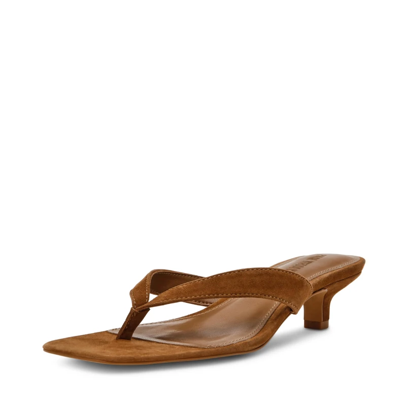 Steve Madden Women's Tracie Heeled Sandal, Chesnut Suede, 5 UK