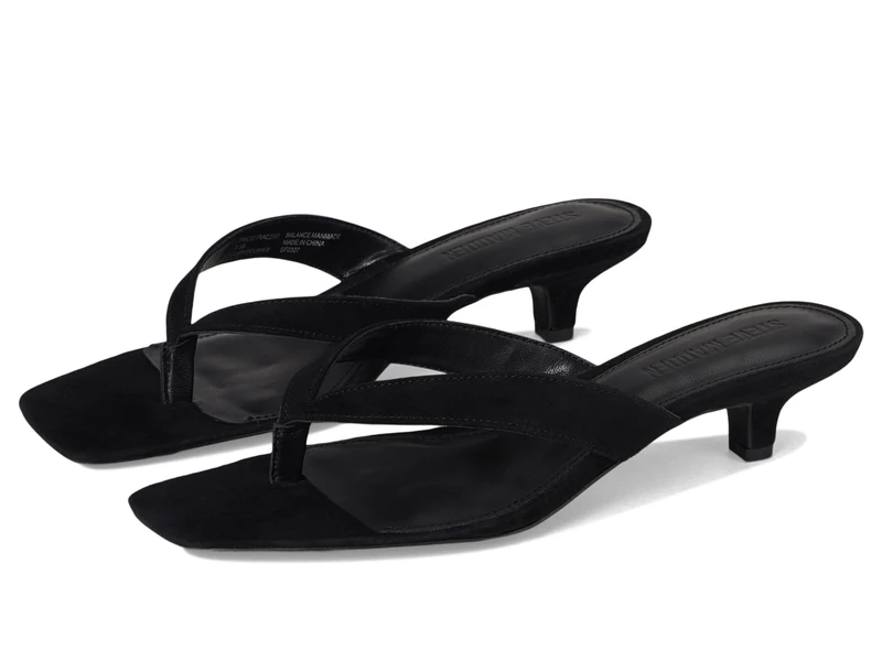 Steve Madden Women's Tracie Heeled Sandal, Black Suede, 6 UK
