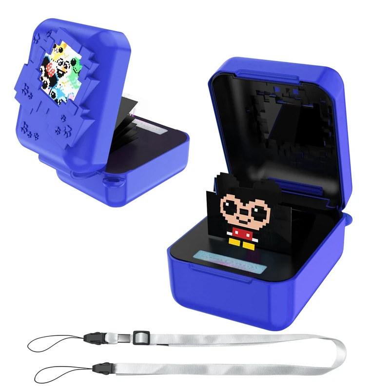 Oziral Silicone Protective Case for Bitzee Disney Interactive Toy Anti-Fall Cases with Lanyards for Bitzees digital Pet Interactive Animal Silicone Protective Cases for Bitzees Waterproo Blue