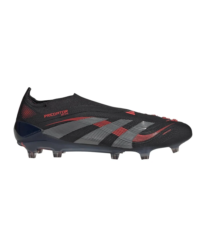 adidas Mens Elite Laceless Firm Ground Football Boots Black/Grey 7 UK - Image 1