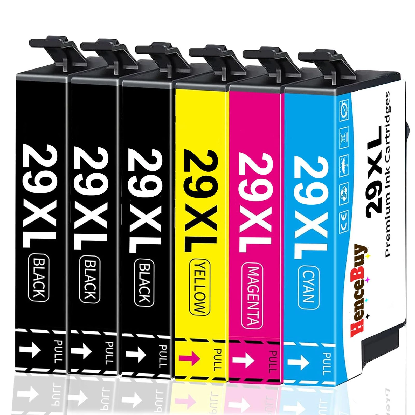 HenceBuy 29XL Ink Cartridges Compatible for Epson 29 XL for Expression Home XP-342 XP452 XP455 XP442 XP445 XP432 XP435 XP335 XP332 XP245 XP-247 XP-455 XP-335 (3 Black 1 Cyan 1 Magenta 1 Yellow)