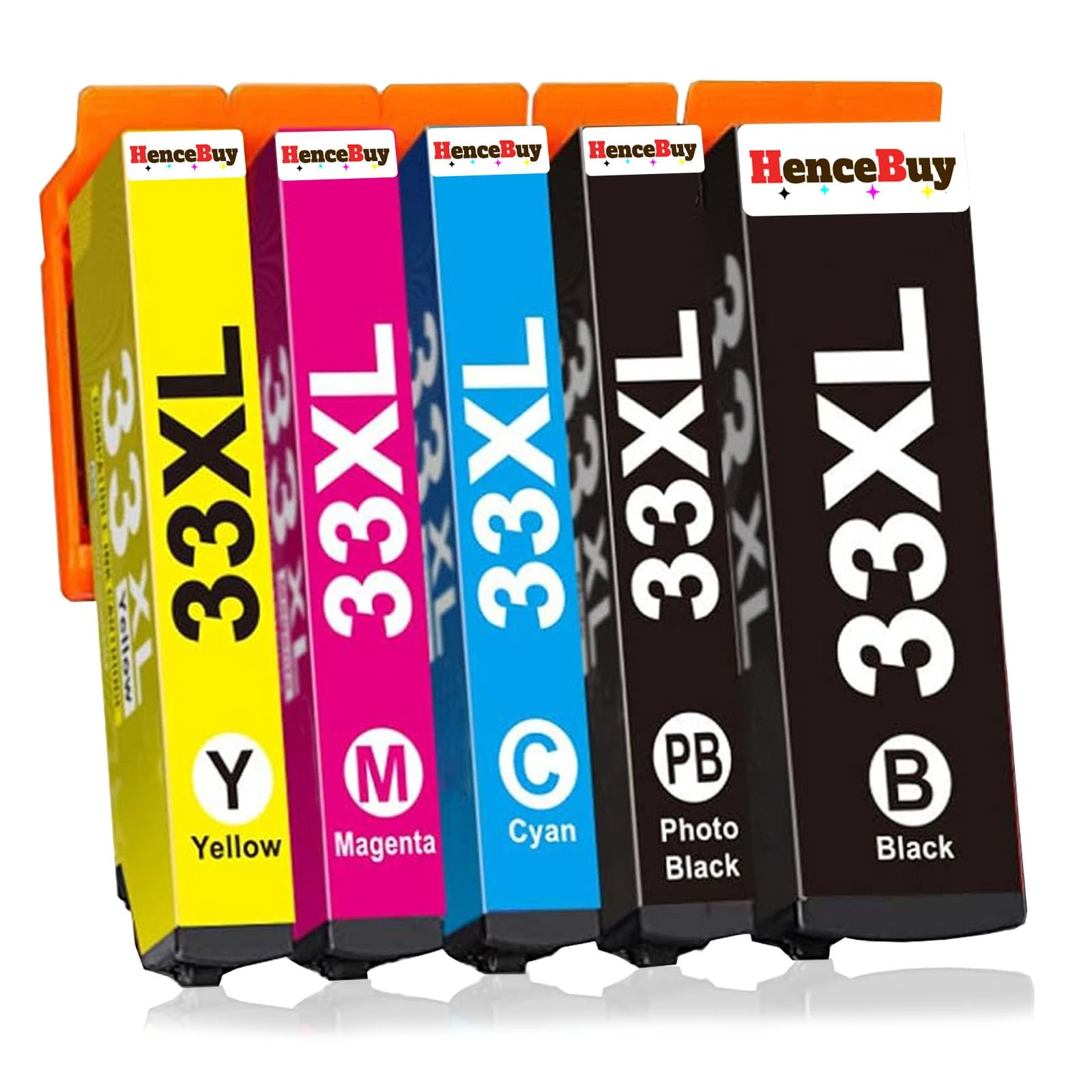 HenceBuy 33XL Ink Cartridges Replacement for Epson 33 XL Printer Ink for Expression Premium XP-7100 XP-900 XP-830 XP-645 XP-640 XP-635 XP-630 XP-540 XP-530 XP7100 XP900 XP645 XP640 XP830 (5-Pack)