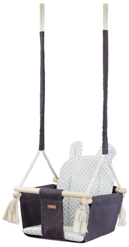 Baby/toddler swing, indoor, outdoor, soft seat, swing chair (colour: grey, diamonds)