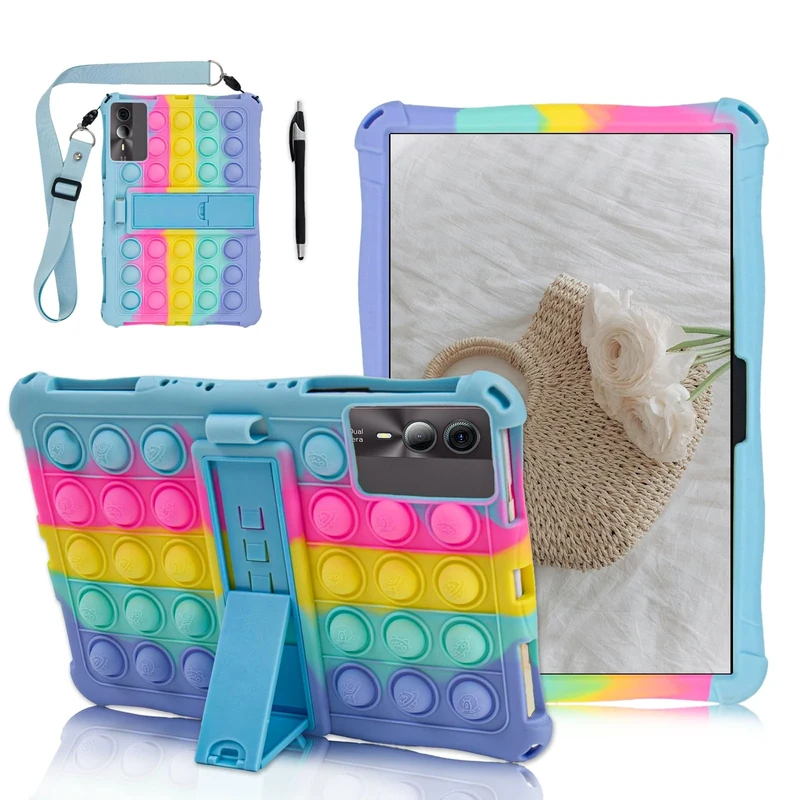 ATOOZ Universal 11 inch Tablet Case for TABWEE T50/W90/Blackview/DOOGEE U11/T30 SE/T30 Pro/Honor Pad X8A/ZTE/Alpha 2024 5G Pro/Redmi Pad SE 11/Samsung Galaxy Tab S9 (Colorful Light Blue)