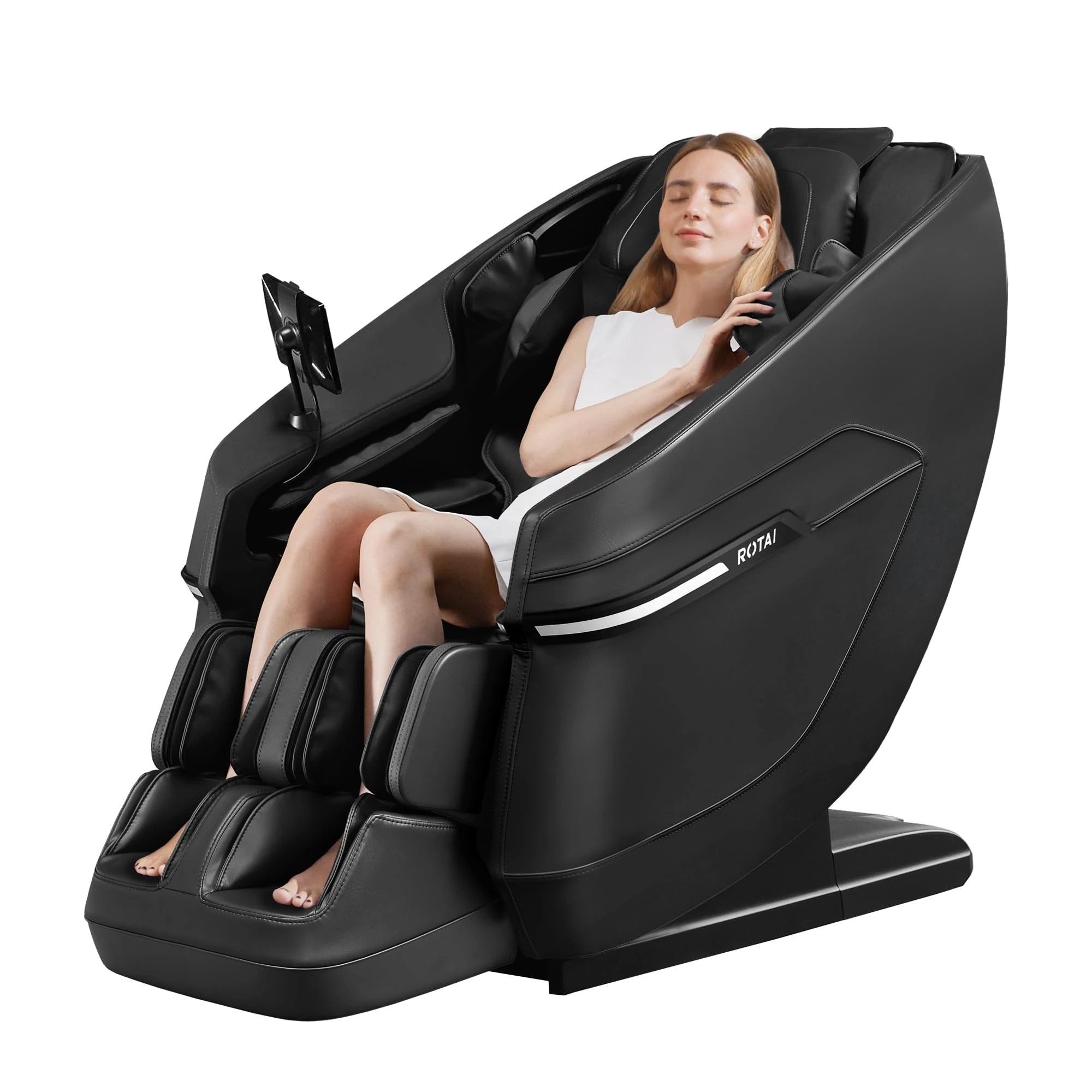 ROTAI 3D Massage Chair Full Body Massage Chair Zero Gravity Neck Pain Relief Massage for Home (Black, A39)