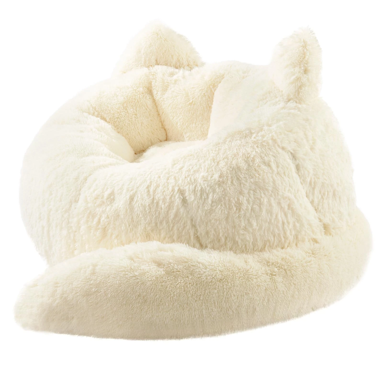 Achicsofar Bean Bag Chair for Adults Teens Giant Faux Fur Bean Bag Chairs with Filler Fluffy Plush Cat Shaped Beanbag Couch Comfy Accent Floor Sofa for Gaming, Reading in Living Room, Bedroom, Dorm
