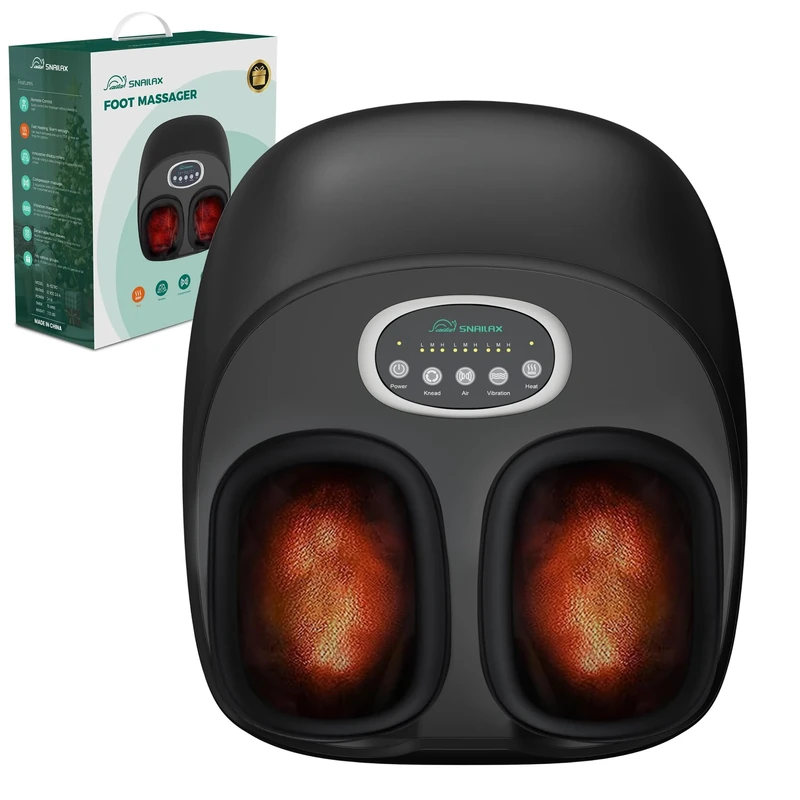 Snailax Shiatsu Foot Massager with Heat, Deep Kneading, Compression, Vibration, Electric Feet Massager for Plantar Fasciitis, Neuropathy Pain Foot Warmer,Gifts for Women,Men