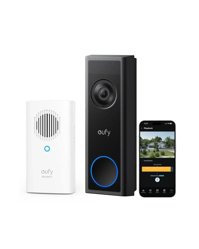 eufy Security Video Doorbell Camera Wireless C31 with Chime, 2K FHD, Dual Power Options, Live Video Call, Easy Installation, Quick-Release Battery, 24/7 Recording, No Monthly Fee