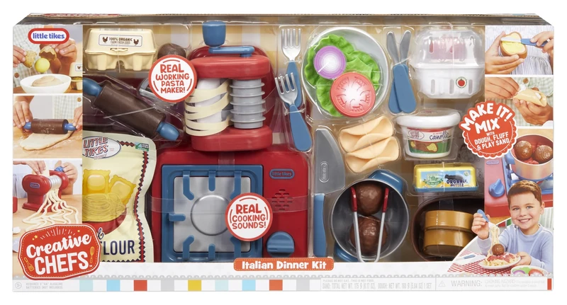 Little Tikes Creative Chefs Italian Restaurant Kit - Comes with Make It Mix and 33 Realistic Accessories, Pretend Play Cooking Set, NOT EDIBLE, Suitable for Boys and Girls Ages 3+ Years