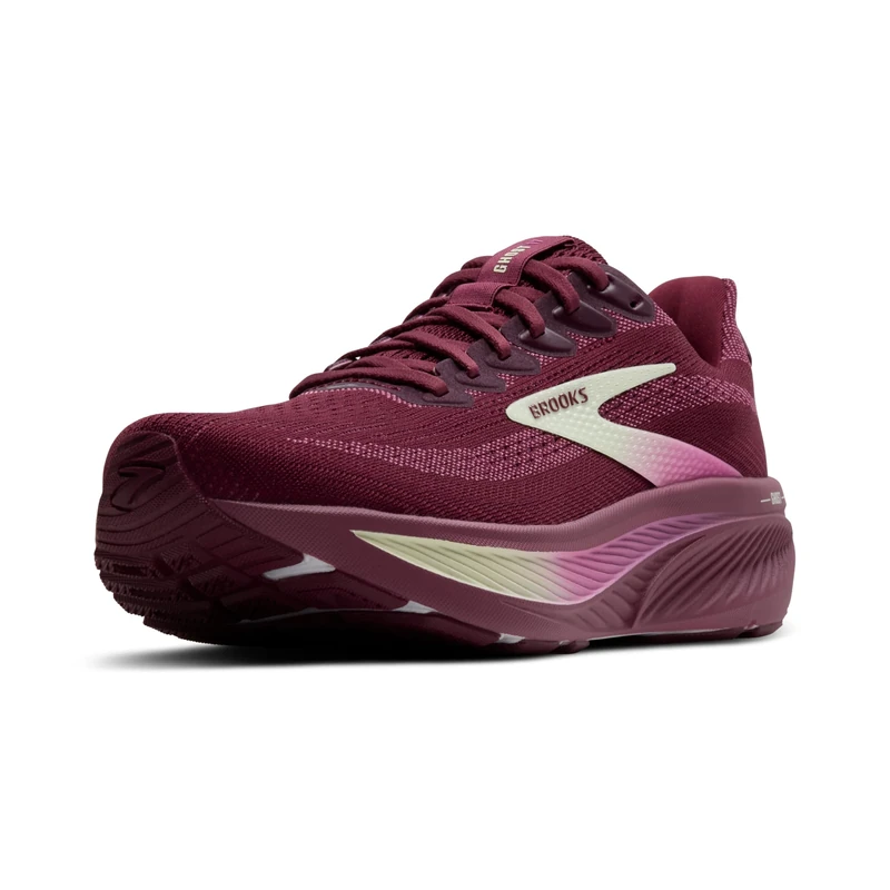 Brooks Women’s Ghost 17 Neutral Running Shoe, Burgundy/Pink/Green, 6 UK