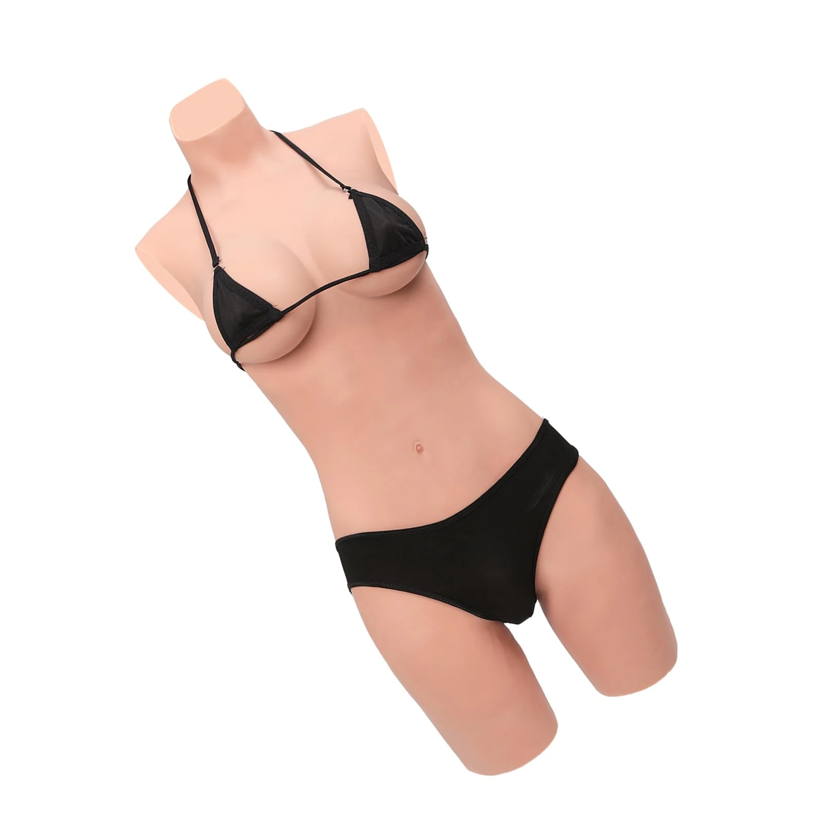 KUMIHO Breast Forms 3-Point Silicone Bodysuit Breastplate Fake Boobs for Crossdresser Transgender Cosplay D Cup Yellow Silicone Filled