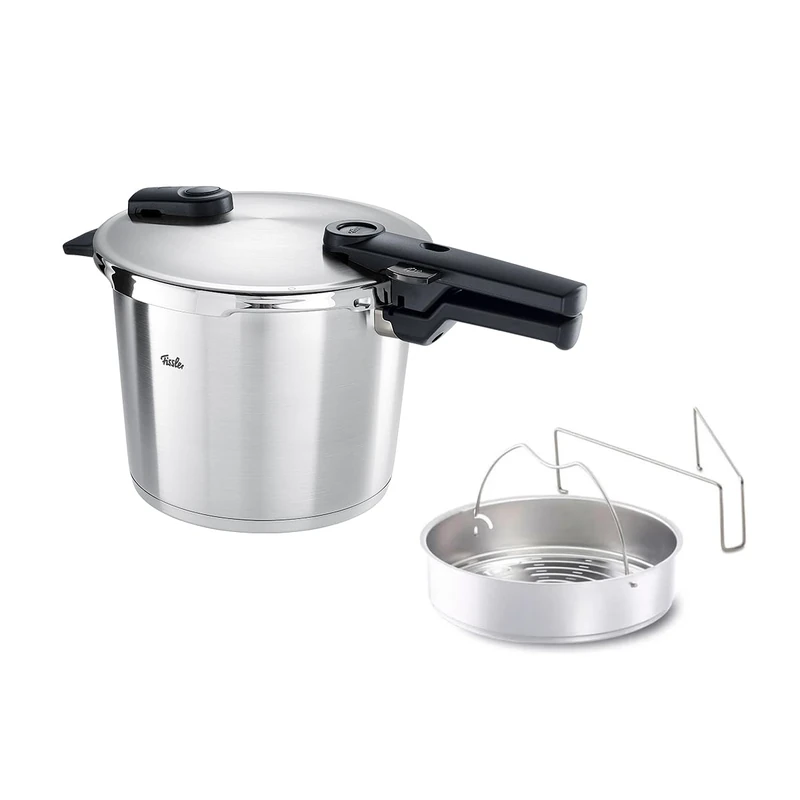 Fissler Vitaquick Premium/Pressure Cooker (6 L, Diameter 22 cm) with Insert, Stainless Steel Pressure Cooker, 2 Cooking Levels, Made in Germany, Induction