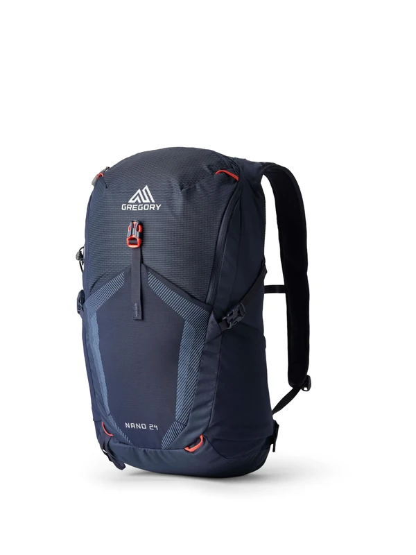 Gregory Essential Hiking - Nano 24 - Casual Backpack, 53 cm, 24 L, 0.59 KG, Lightweight day backpack, Reservoir Compatible, Colorful backpack, Blue (Spark Navy)