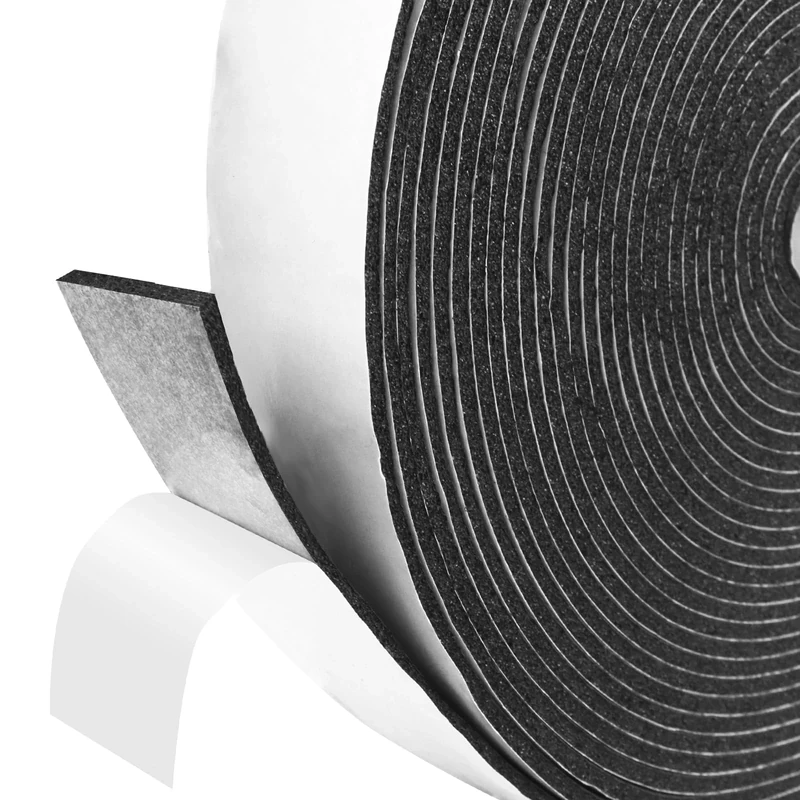Self Adhesive Foam Insulation Tape, 25mm(W) x3mm(T) x5m (L) Weatherproof Draught Excluder for Doors & Windows, Soundproof, Shockproof, Anti-Collision, and High Density Foam Seal Strip