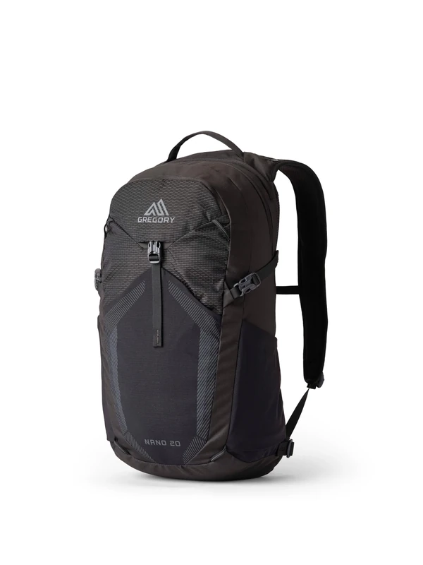 Gregory Essential Hiking - Nano 20 - Casual Backpack, 52 cm, 20 L, 0.54 KG, Lightweight day backpack, Reservoir Compatible, Colorful backpack, Black (Optic Black)