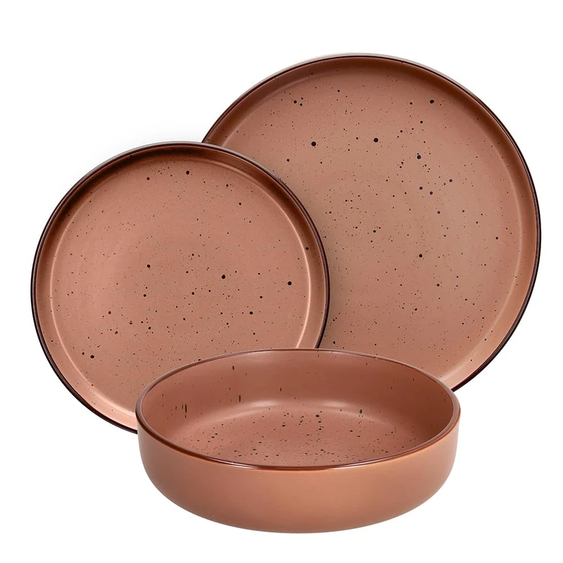 Tognana Bruges 18-Piece Dinner Set for 6 People for 6 People, Stoneware, Terra