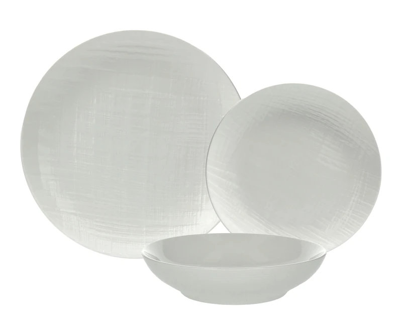 Tognana Victoria 18-Piece Dinner Set for 6 People, Porcelain, White