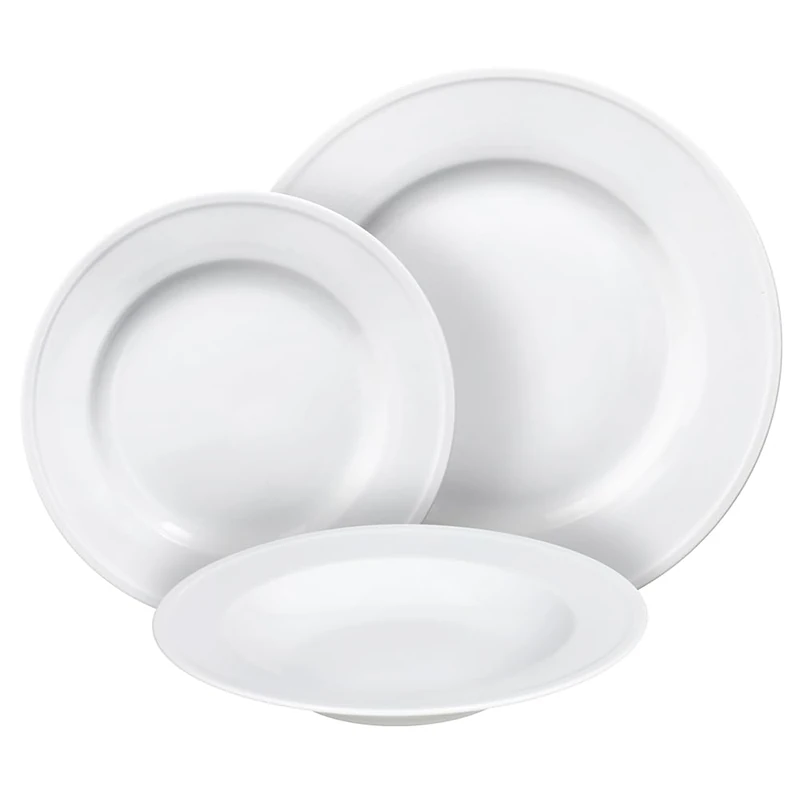 Tognana Milano 18-Piece Dinner Set for 6 People, Porcelain, White